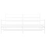 Estructura cama metal con cabecero y estribo blanco 200x200 cm de , Camas y somieres - Ref: Foro24-355439, Precio: 116,68 €, ...