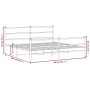 Estructura cama metal con cabecero y estribo blanco 200x200 cm de , Camas y somieres - Ref: Foro24-355439, Precio: 116,68 €, ...