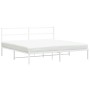 Metal bed frame with white headboard 180x200 cm by , Beds and slatted bases - Ref: Foro24-355418, Price: 98,99 €, Discount: %