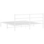 Metal bed frame with white headboard 180x200 cm by , Beds and slatted bases - Ref: Foro24-355418, Price: 98,99 €, Discount: %