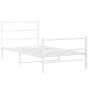 Estructura cama metal con cabecero y estribo blanco 100x190 cm de , Camas y somieres - Ref: Foro24-355426, Precio: 67,74 €, D...