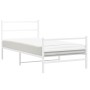 Estructura cama metal con cabecero y estribo blanco 100x190 cm de , Camas y somieres - Ref: Foro24-355426, Precio: 67,74 €, D...