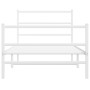 Estructura cama metal con cabecero y estribo blanco 100x190 cm de , Camas y somieres - Ref: Foro24-355426, Precio: 67,74 €, D...