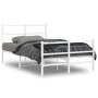 Estructura cama metal con cabecero y estribo blanco 120x200 cm de , Camas y somieres - Ref: Foro24-355430, Precio: 93,81 €, D...