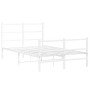 Estructura cama metal con cabecero y estribo blanco 120x200 cm de , Camas y somieres - Ref: Foro24-355430, Precio: 93,81 €, D...