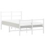 Estructura cama metal con cabecero y estribo blanco 120x200 cm de , Camas y somieres - Ref: Foro24-355430, Precio: 93,81 €, D...