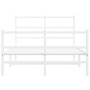 Estructura cama metal con cabecero y estribo blanco 120x200 cm de , Camas y somieres - Ref: Foro24-355430, Precio: 93,81 €, D...