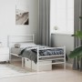 Metal bed frame with headboard and white footboard 90x190 cm by , Beds and slatted bases - Ref: Foro24-355424, Price: 65,38 €...