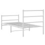 Metal bed frame with headboard and white footboard 90x190 cm by , Beds and slatted bases - Ref: Foro24-355424, Price: 65,38 €...