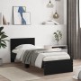 Black engineered wood bed with headboard 90x190 cm by , Beds and slatted bases - Ref: Foro24-838653, Price: 80,17 €, Discount: %