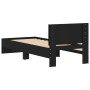 Black engineered wood bed with headboard 90x190 cm by , Beds and slatted bases - Ref: Foro24-838653, Price: 80,17 €, Discount: %