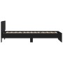 Bed frame with black engineered wood headboard 100x200 cm by , Beds and slatted bases - Ref: Foro24-838618, Price: 76,36 €, D...