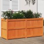 Outdoor planter made of solid pine wood, brown wax finish, 150x50x70 cm. by , Pots and planters - Ref: Foro24-837491, Price: ...