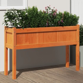 Planter with solid pine wood legs, brown wax finish, 110x31x70 cm. by , Pots and planters - Ref: Foro24-837568, Price: 60,99 ...