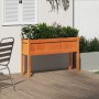 Planter with solid pine wood legs, brown wax finish, 110x31x70 cm. by , Pots and planters - Ref: Foro24-837568, Price: 60,99 ...