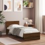 Bed frame headboard LED lights brown oak 90x200 cm by , Beds and slatted bases - Ref: Foro24-838812, Price: 113,76 €, Discoun...