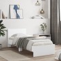 Bed frame with headboard and white LED lights 90x200 cm by , Beds and slatted bases - Ref: Foro24-838806, Price: 113,76 €, Di...