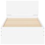 Bed frame with headboard and white LED lights 90x200 cm by , Beds and slatted bases - Ref: Foro24-838806, Price: 113,76 €, Di...