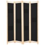 Divider screen with 4 black fabric panels 160x170x4 cm by vidaXL, Room dividers - Ref: Foro24-248184, Price: 71,63 €, Discoun...