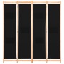 Divider screen with 4 black fabric panels 160x170x4 cm by vidaXL, Room dividers - Ref: Foro24-248184, Price: 71,63 €, Discoun...