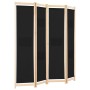 Divider screen with 4 black fabric panels 160x170x4 cm by vidaXL, Room dividers - Ref: Foro24-248184, Price: 71,63 €, Discoun...