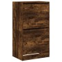 Shoe cabinet with 2 folding drawers in smoked oak, 60x42x108 cm. by , Shoe racks and shoe organizers - Ref: Foro24-3214389, P...