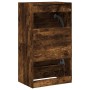 Shoe cabinet with 2 folding drawers in smoked oak, 60x42x108 cm. by , Shoe racks and shoe organizers - Ref: Foro24-3214389, P...