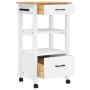 Carrito de cocina MONZA madera maciza de pino 48x40x90 cm de , Carros de cocina y comedor - Ref: Foro24-376084, Precio: 124,9...