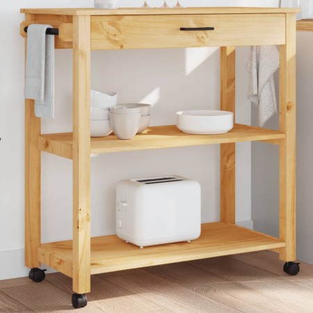 MONZA solid pine wood kitchen cart 84x40x90 cm by , Kitchen and dining carts - Ref: Foro24-376103, Price: 109,87 €, Discount: %