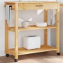 Carrito de cocina MONZA madera maciza de pino 84x40x90 cm de , Carros de cocina y comedor - Ref: Foro24-376103, Precio: 109,8...