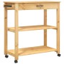 MONZA solid pine wood kitchen cart 84x40x90 cm by , Kitchen and dining carts - Ref: Foro24-376103, Price: 109,87 €, Discount: %