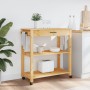 MONZA solid pine wood kitchen cart 84x40x90 cm by , Kitchen and dining carts - Ref: Foro24-376103, Price: 109,87 €, Discount: %