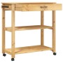 MONZA solid pine wood kitchen cart 84x40x90 cm by , Kitchen and dining carts - Ref: Foro24-376103, Price: 109,87 €, Discount: %