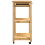 MONZA solid pine wood kitchen cart 84x40x90 cm by , Kitchen and dining carts - Ref: Foro24-376103, Price: 109,87 €, Discount: %