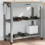 MONZA solid pine wood kitchen cart 84x40x90 cm by , Kitchen and dining carts - Ref: Foro24-376101, Price: 120,40 €, Discount: %