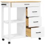 Carrito de cocina MONZA madera maciza de pino 84x40x90 cm de , Carros de cocina y comedor - Ref: Foro24-376117, Precio: 197,5...