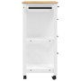 Carrito de cocina MONZA madera maciza de pino 84x40x90 cm de , Carros de cocina y comedor - Ref: Foro24-376117, Precio: 197,5...