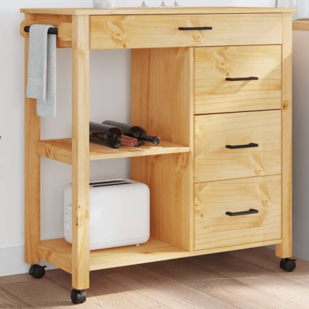 Carrito de cocina MONZA madera maciza de pino 84x40x90 cm de , Carros de cocina y comedor - Ref: Foro24-376115, Precio: 164,7...