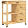 Carrito de cocina MONZA madera maciza de pino 84x40x90 cm de , Carros de cocina y comedor - Ref: Foro24-376115, Precio: 164,7...