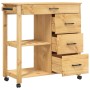 Carrito de cocina MONZA madera maciza de pino 84x40x90 cm de , Carros de cocina y comedor - Ref: Foro24-376115, Precio: 164,7...