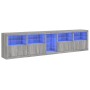 Aparador con luces LED gris Sonoma 283x37x67 cm de , Aparadores - Ref: Foro24-3209028, Precio: 336,66 €, Descuento: %