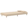 Sofá cama de 2 plazas con dos almohadas tela color crema de , Sofás - Ref: Foro24-375795, Precio: 232,47 €, Descuento: %