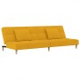 Sofá cama de 2 plazas con dos almohadas tela color amarillo de , Sofás - Ref: Foro24-375797, Precio: 230,67 €, Descuento: %