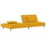 Sofá cama de 2 plazas con dos almohadas tela color amarillo de , Sofás - Ref: Foro24-375797, Precio: 230,67 €, Descuento: %