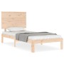 Estructura de cama con cabecero madera maciza 100x200 cm de , Camas y somieres - Ref: Foro24-3193651, Precio: 110,47 €, Descu...