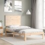 Estructura de cama con cabecero madera maciza 100x200 cm de , Camas y somieres - Ref: Foro24-3193651, Precio: 110,47 €, Descu...