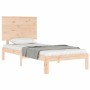 Estructura de cama con cabecero madera maciza 100x200 cm de , Camas y somieres - Ref: Foro24-3193651, Precio: 110,47 €, Descu...