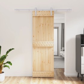 Puerta corredera con herrajes madera maciza de pino 70x210 cm de , Puertas - Ref: Foro24-3203008, Precio: 160,53 €, Descuento: %