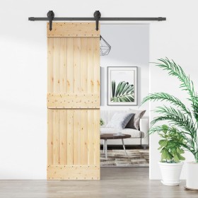 Sliding door with solid pine wood fittings 70x210 cm by , Doors - Ref: Foro24-3203199, Price: 156,68 €, Discount: %