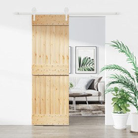 Sliding door with solid pine wood fittings 70x210 cm by , Doors - Ref: Foro24-3203254, Price: 182,94 €, Discount: %